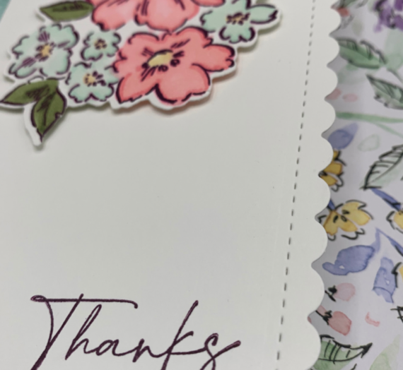 Stampin’ Up! Hand Penned Petals Thank you card